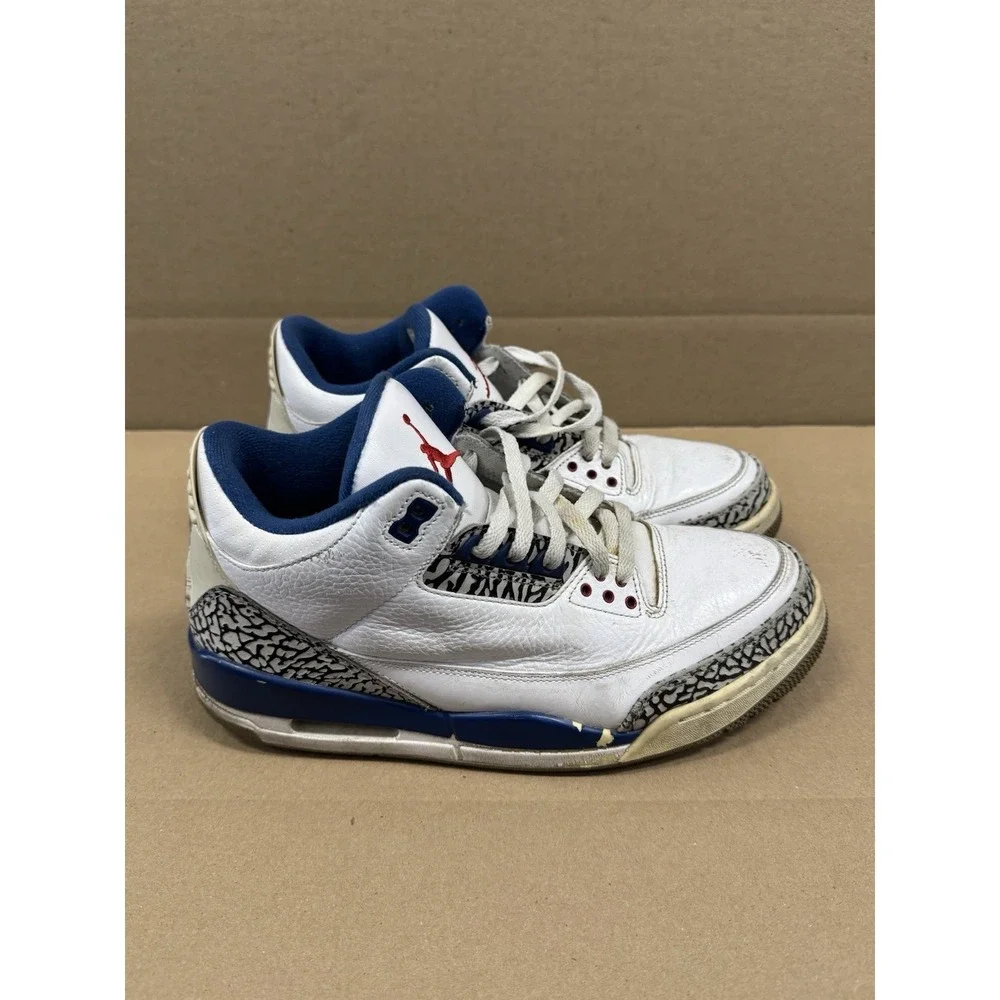 Air Jordan 3 Retro 2011 True Blue‎ Size 9.5 136064-104 OG White Cement Used